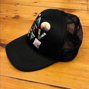 CARVE DESIGNS Trucker Hat Snap Back Beach Black Women’s Terry Cloth